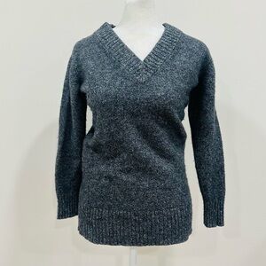 ATHLETA Vital Tunic‎ Sweater Womens  XS Gray Pullover V-Neck Wool Cashmere $189